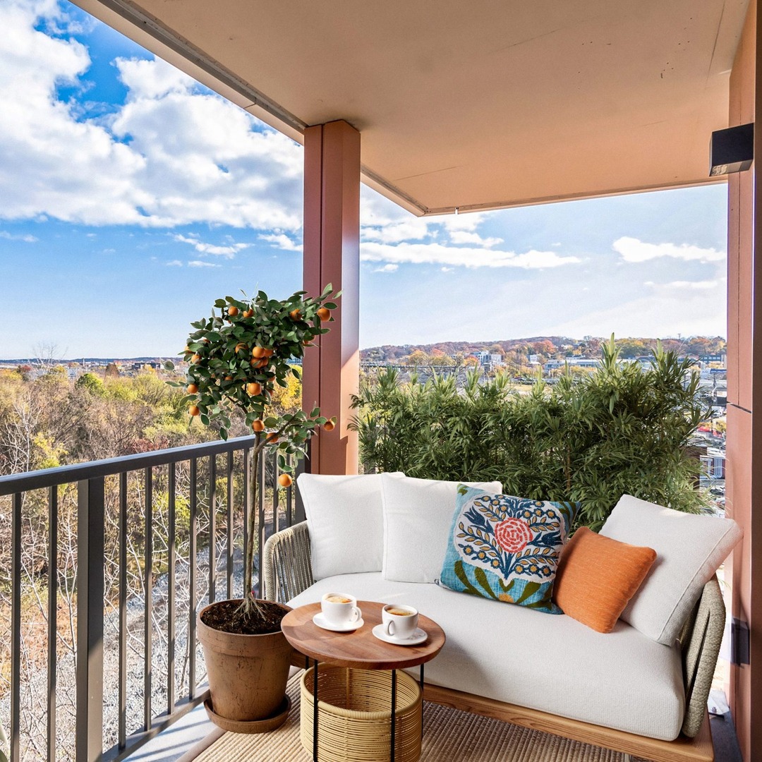 Balcony in one of Alula's luxury apartments in Bridge District in DC